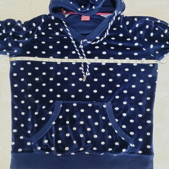 Jenni Intimates Polka Dot Velour Lounge Wear Set Hoodie & Pant Set L EUC Navy - Picture 8 of 16